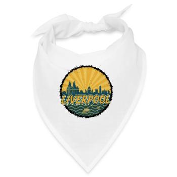 Liverpool Skyline Liver Building Vintage-Abzeichen - Bandana - Weiß - Vorne