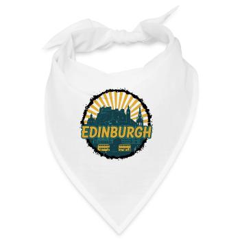 Edinburgh Castle City Skyline Vintage-Abzeichen - Bandana - Weiß - Vorne
