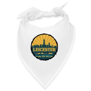 Leicester City Skyline Retro Sunset Abzeichen - Bandana - Weiß - Vorne
