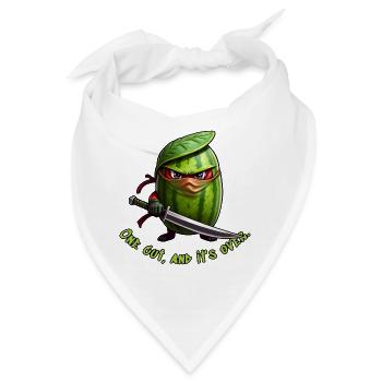 Wassermelone Ninja mit Schwert - Bandana - Weiß - Vorne