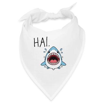 Hai. – Witzige Ansage lustige Hai Illustration Hi - Bandana - Weiß - Vorne