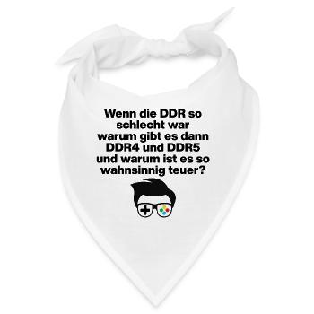 DDR4 & DDR5, NUR FÜR NERDS! GAMER NERDHUMOR ZOCKER - Bandana - Weiß - Vorne