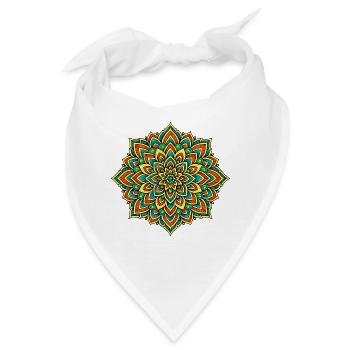 Bunte Mandala – Harmonie und Gleichgewicht - Bandana - Weiß - Vorne