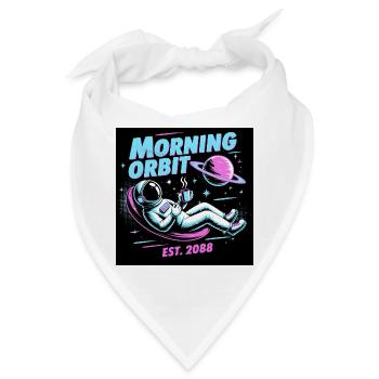 Morning Orbit: Astronautenkaffee - Bandana - Weiß - Vorne