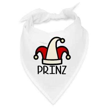Prinzenmütze Karneval Prinz - Bandana - Weiß - Vorne