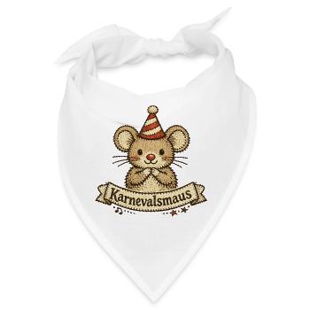 Karnevalsmaus Niedlich Weiberfastnacht Köln - Bandana - Weiß - Vorne