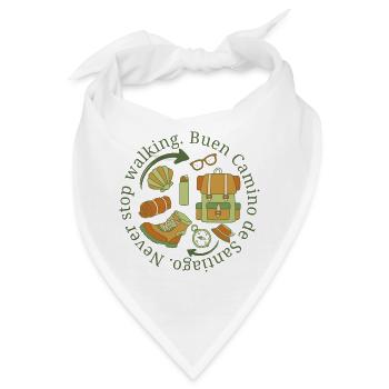 Buen Camino hört nie auf, in Tarnung zu gehen - Bandana - Weiß - Vorne