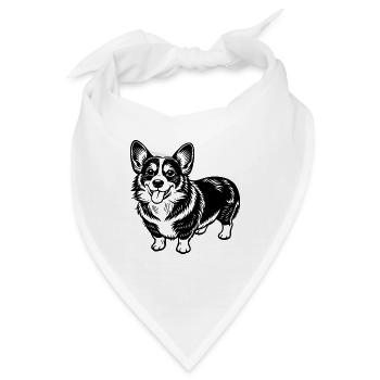 Pembroke Walisischer Corgi - Bandana - Weiß - Vorne