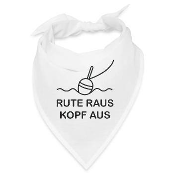 Rute raus Kopf aus – Angel Motiv - Bandana - Weiß - Vorne