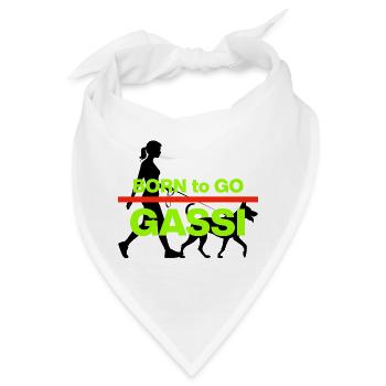 BORN TO GO GASSI! DOGMOM HUNDELIEBE PFOTENLIEBE - Bandana - Weiß - Vorne