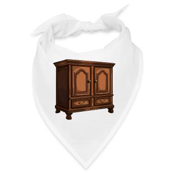Holzschrank Vintage Illustration - Bandana - Weiß - Vorne