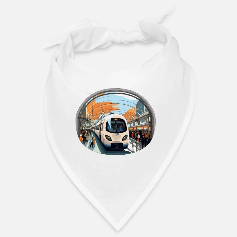 Train à la gare Orange Wire Bandana