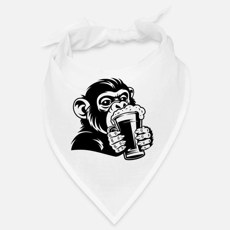 Singe décontracté avec un verre Bandana