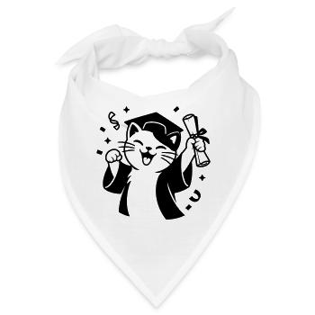 Diplom Katze - Bandana - Weiß - Vorne