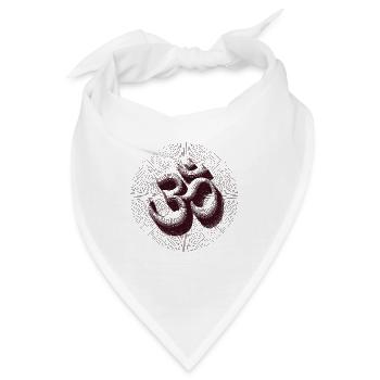 Vintage Om Symbol Gravur Style Braun - Bandana - Weiß - Vorne