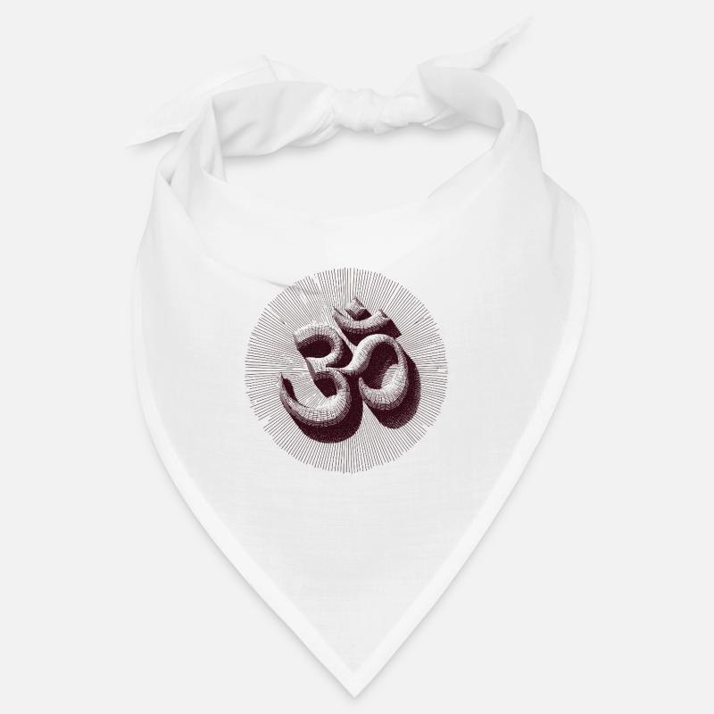 Vintage Om Symbol Engraving Style Brown Bandana