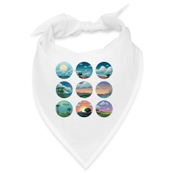 Kreislandschaften der Sonne - Bandana - Weiß - Vorne