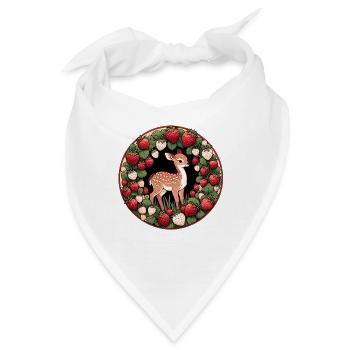 Rehkitz im Erdbeerkranz - Bandana - Weiß - Vorne