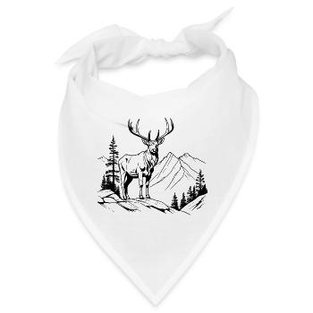 Tier Hirsch Wald Natur Symbol - Bandana - Weiß - Vorne