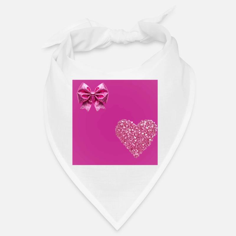 Glitter Heart & Bow Pink Romance Bandana