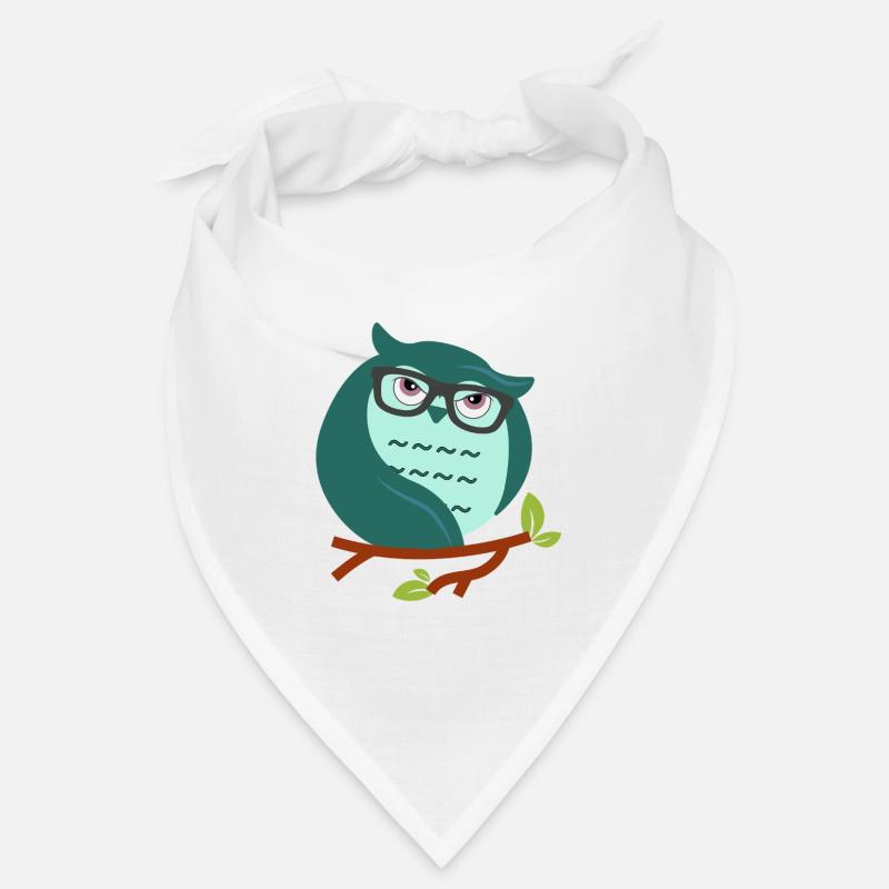 Cartoon-Eule mit schicke Brille Bandana