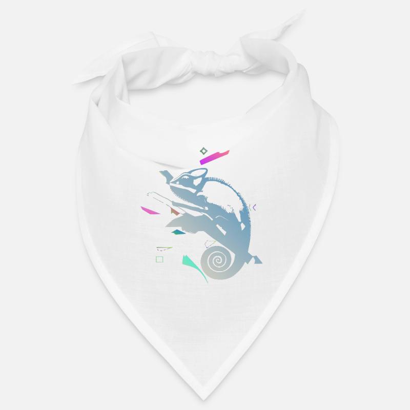 Caméléon en spirale dans un gradient néon Bandana