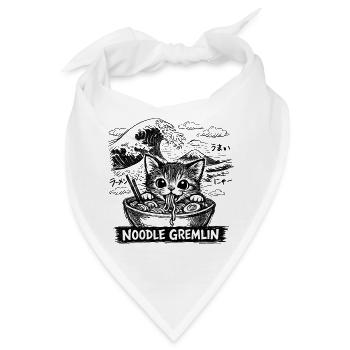 Katze Ramen Anime - Bandana - Weiß - Vorne