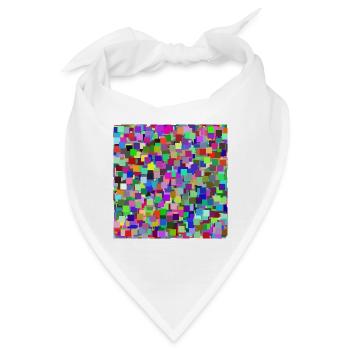 Bunte Quadrate - Bandana - Weiß - Vorne