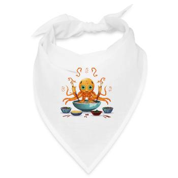 Kleiner Tentakel in Ramen-Suppe - Bandana - Weiß - Vorne