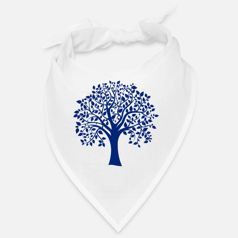 Basis-Blau-Jumbo-Baum-Print-Silhouette Bandana