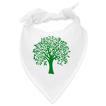 Grüne Jumbo-Baum-Print-Silhouette - Bandana - Weiß - Vorne