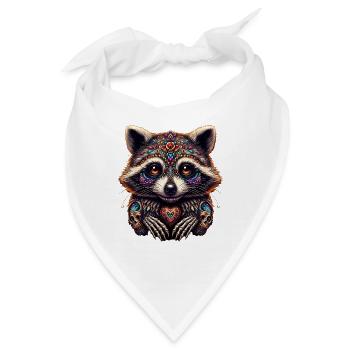 Waschbär am Dia de los muertos - Bandana - Weiß - Vorne