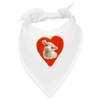 Lamm im Herzmotiv - Bandana - Weiß - Vorne