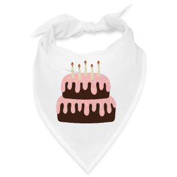 Pastellrosa Kuchen-Geburtstagsillustration - Bandana - Weiß - Vorne