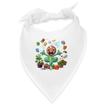 Fröhlicher Pflanzensuperheld - Bandana - Weiß - Vorne