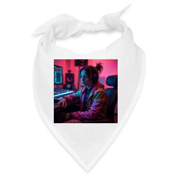 Cyber Neon Producer im Studio - Bandana - Weiß - Vorne