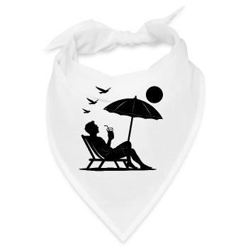 Entspannung im Liegestuhl am Strand - Bandana - Weiß - Vorne