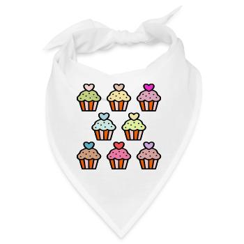 Geburtstagskuchen Muffins - Bandana - Weiß - Vorne