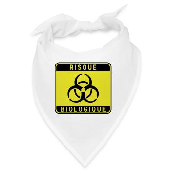 Biologisches Gefahrzeichen, Infektionsrisiko, Material - Bandana - Weiß - Vorne