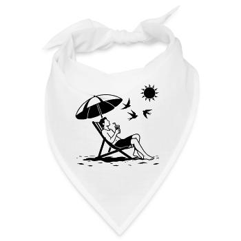 Entspannung im Liegestuhl am Strand - Bandana - Weiß - Vorne