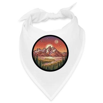 Mondscheingebirge Rundpatch - Bandana - Weiß - Vorne