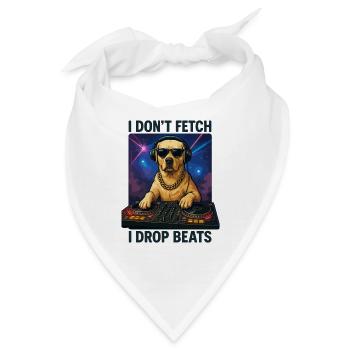 Labrador DJ: I Don't Fetch, I Drop Beats! - Bandana - Weiß - Vorne
