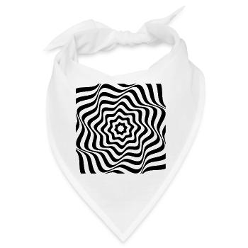Hypnotisches schwarzes Spiralmuster - Bandana - Weiß - Vorne