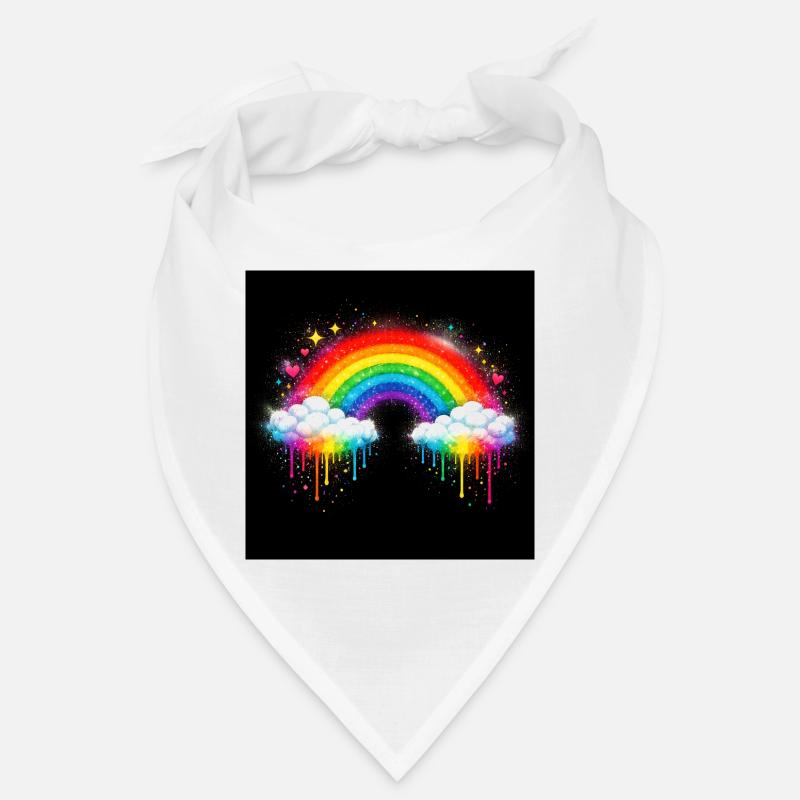 Chute de graffiti de nuages arc-en-ciel - Bandana - blanc
