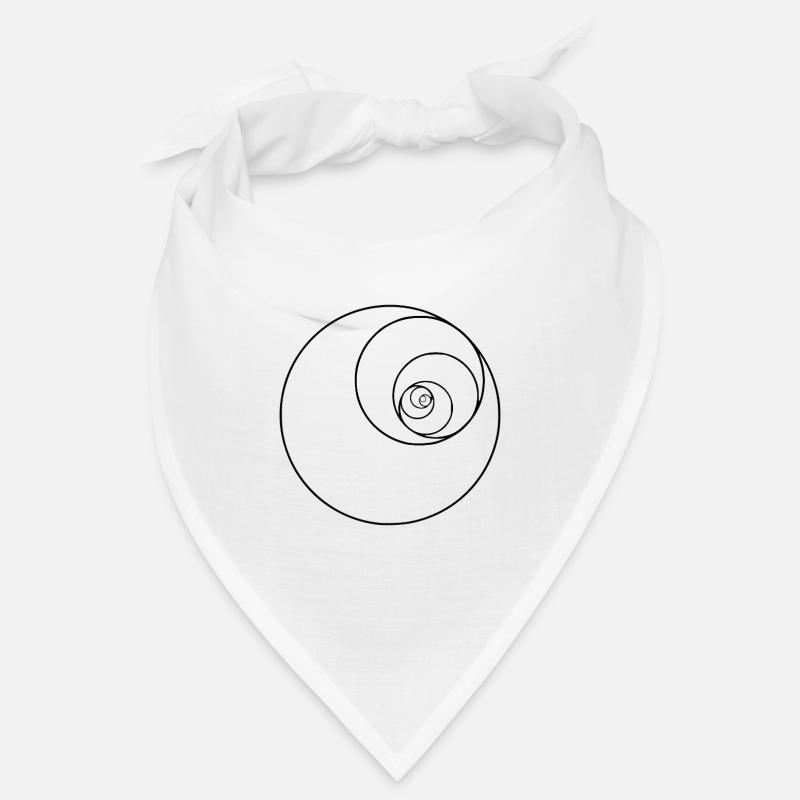 Fibonacci-Spiralkreis - Bandana - Weiß