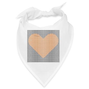 Pointillist Heart Mosaic, hinter Graphen-Stäben - Bandana - Weiß - Vorne