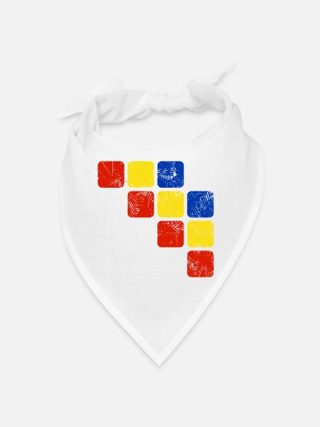Farben Ornament Muster - Grundfarben - Bandana - Weiß - Vorne