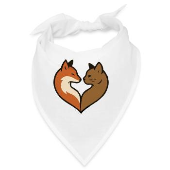 Tierherzform - Bandana - Weiß - Vorne