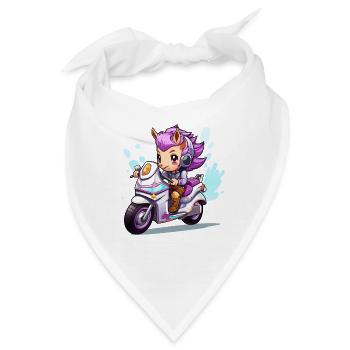 Chibi Motorradheldin - Bandana - Weiß - Vorne