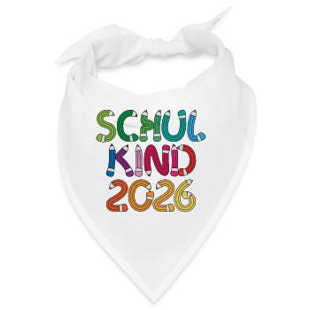 Schulkind 2026 Schule Einschulung Schulanfang - Bandana - Weiß - Vorne